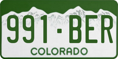 CO license plate 991BER