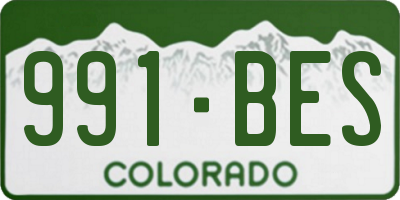 CO license plate 991BES