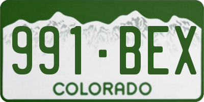 CO license plate 991BEX