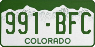 CO license plate 991BFC