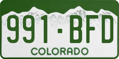 CO license plate 991BFD