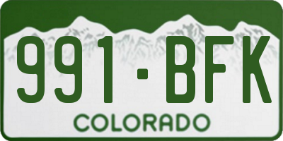 CO license plate 991BFK