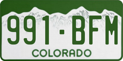 CO license plate 991BFM