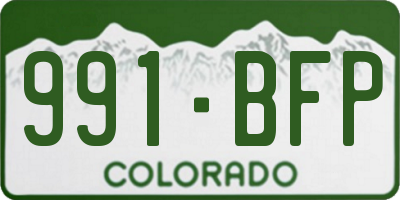 CO license plate 991BFP
