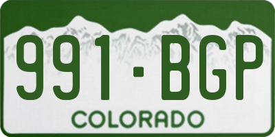 CO license plate 991BGP