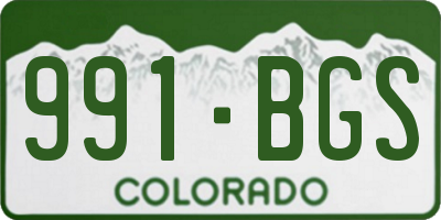 CO license plate 991BGS