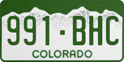 CO license plate 991BHC