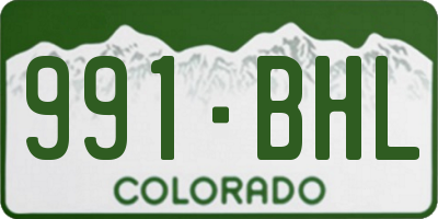 CO license plate 991BHL