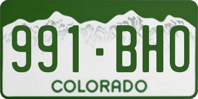CO license plate 991BHO