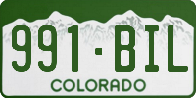 CO license plate 991BIL