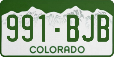 CO license plate 991BJB