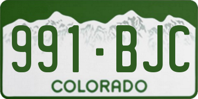 CO license plate 991BJC