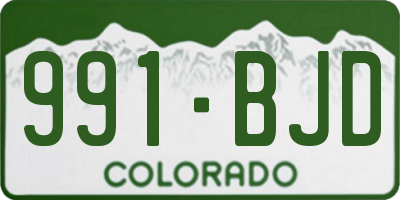 CO license plate 991BJD