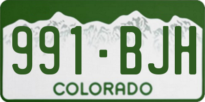CO license plate 991BJH