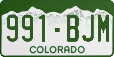 CO license plate 991BJM