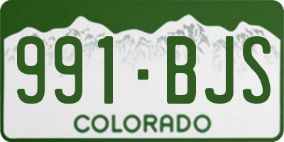 CO license plate 991BJS