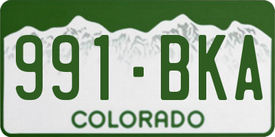 CO license plate 991BKA