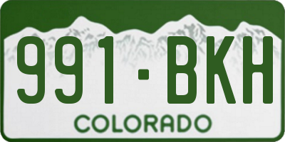 CO license plate 991BKH