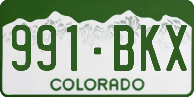 CO license plate 991BKX