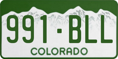 CO license plate 991BLL