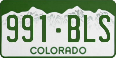 CO license plate 991BLS