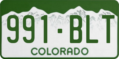 CO license plate 991BLT