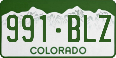 CO license plate 991BLZ