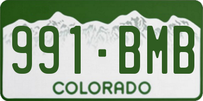 CO license plate 991BMB