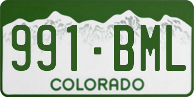 CO license plate 991BML