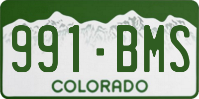 CO license plate 991BMS