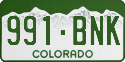 CO license plate 991BNK
