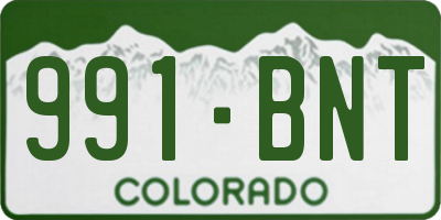 CO license plate 991BNT