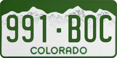 CO license plate 991BOC