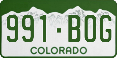 CO license plate 991BOG