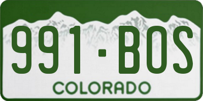 CO license plate 991BOS