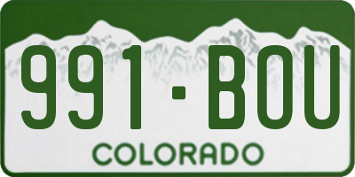 CO license plate 991BOU