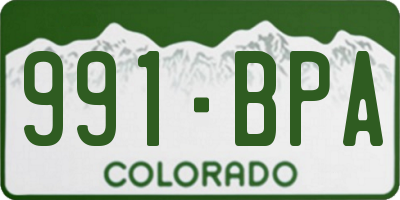 CO license plate 991BPA