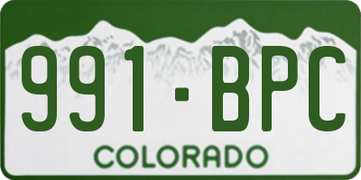 CO license plate 991BPC