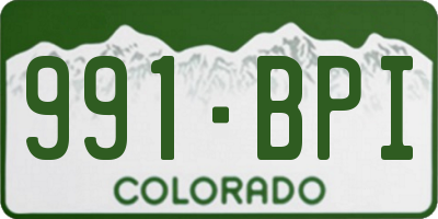 CO license plate 991BPI