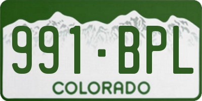 CO license plate 991BPL