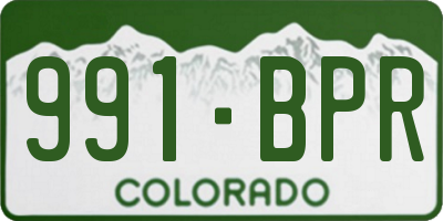 CO license plate 991BPR