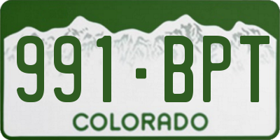 CO license plate 991BPT