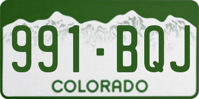 CO license plate 991BQJ