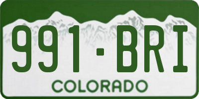 CO license plate 991BRI
