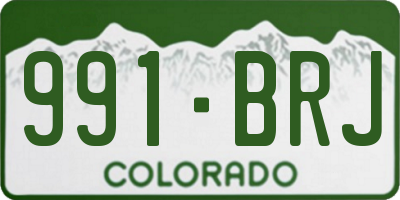CO license plate 991BRJ