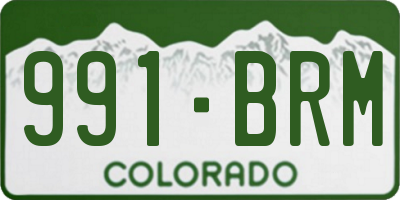 CO license plate 991BRM