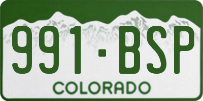 CO license plate 991BSP