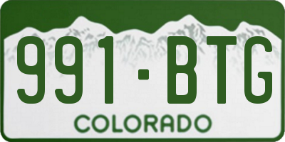 CO license plate 991BTG