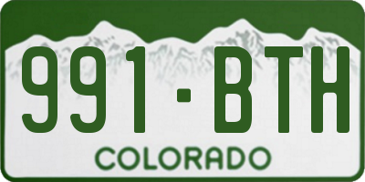 CO license plate 991BTH