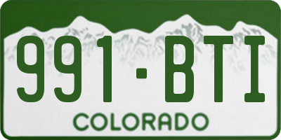CO license plate 991BTI